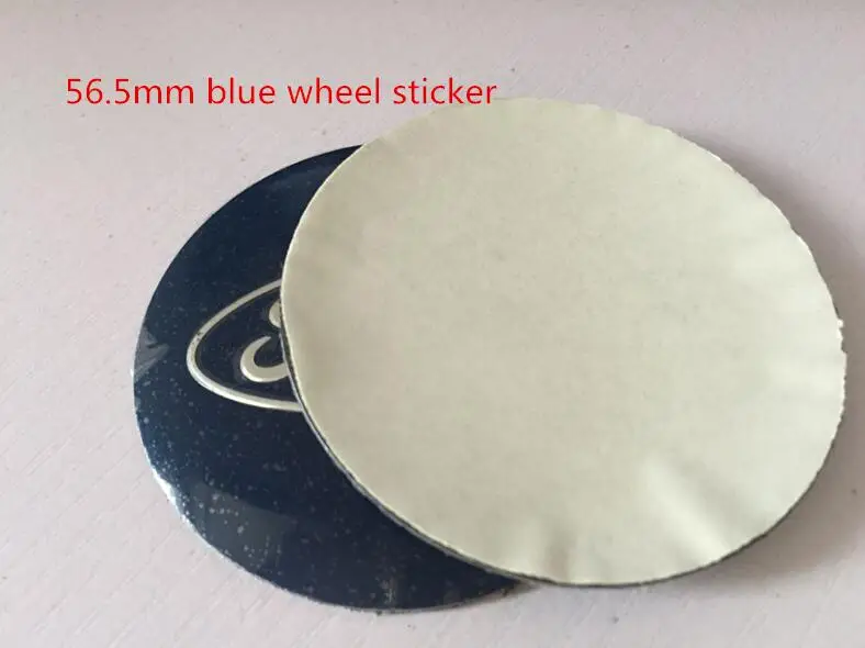 56mm blue sticker 4 шт. 56 мм 65 мм центральный колпак на колесо автомобиля значок пылезащитные Чехлы эмблема наклейка автомобиль Стайлинг Аксессуары - Название цвета: 56mm blue sticker