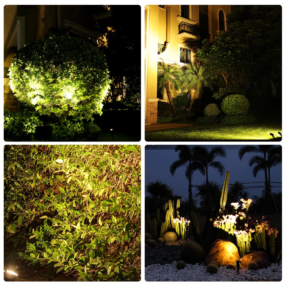 Solar ao ar T-sunrise Solar Powered Spotlight Luzes Brancas Quentes Painel Livre Iluminação Paisagem Quintal Jardim Árvore Separadamente Lâmpada 2 15 Lâmpadas solares