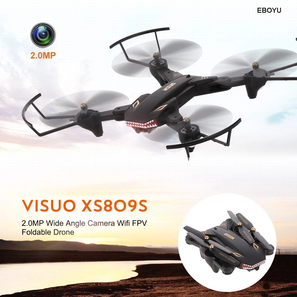 EBOYU XS809S-HD-G, 720 P, широкоугольная HD камера, Wi-Fi, FPV, складной Дрон, один ключ, возврат высоты, удерживающий g-сенсор, Радиоуправляемый квадрокоптер, Дрон