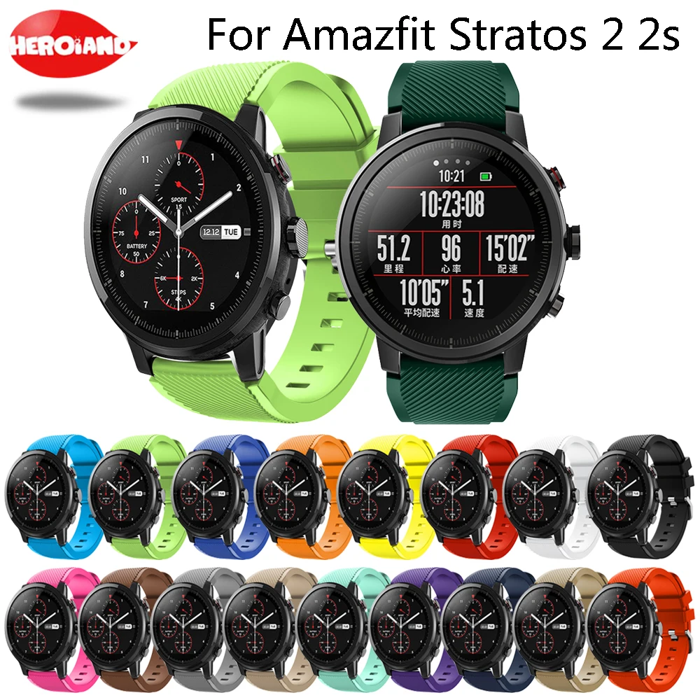 Ремешок для смарт-часов Amazfit Stratos 2 2 s, силиконовый ремешок для браслета xiaomi huami amazfit, сменный ремешок для samsung S3