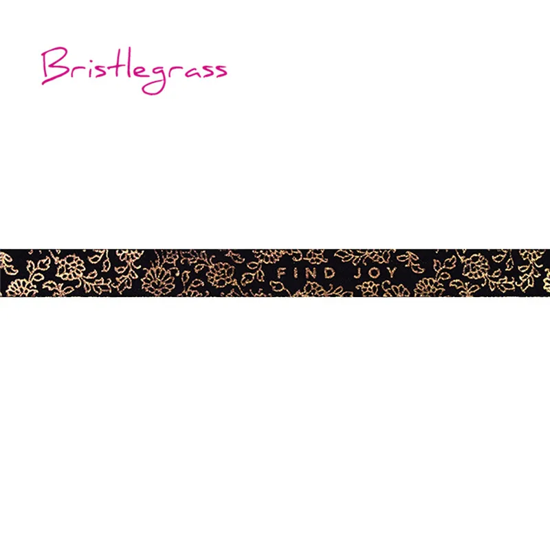 BRISTLEGRASS 100 ярдов в рулоне 5/" 15 мм цветок лоза фольга печать сгибается над Elastics FOE спандекс атласные полосы платье с повязкой Шитье - Цвет: Pink Black