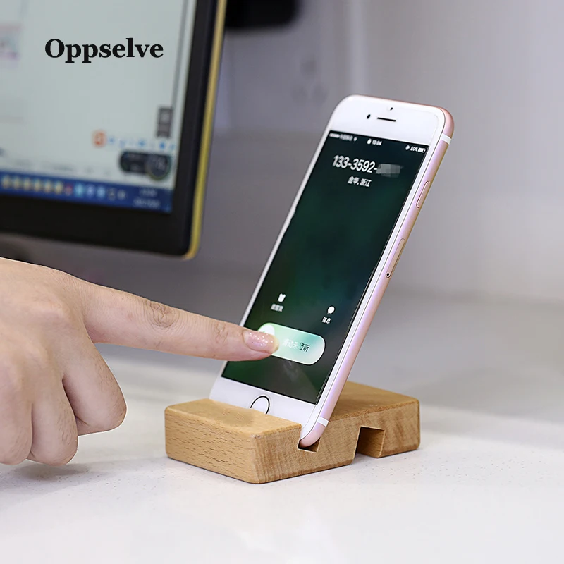 Oppselve Wooden Desk Phone Holder For Iphone 7 11 X Huawei P20 P30
