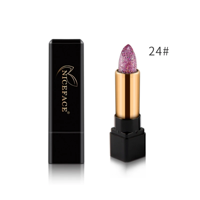 Diamond Temperature- Changed Lipstick Glitter Waterproof Shiny Moisturizer Long Lasting Lip Stick Beauty Cosmetic - Цвет: 4