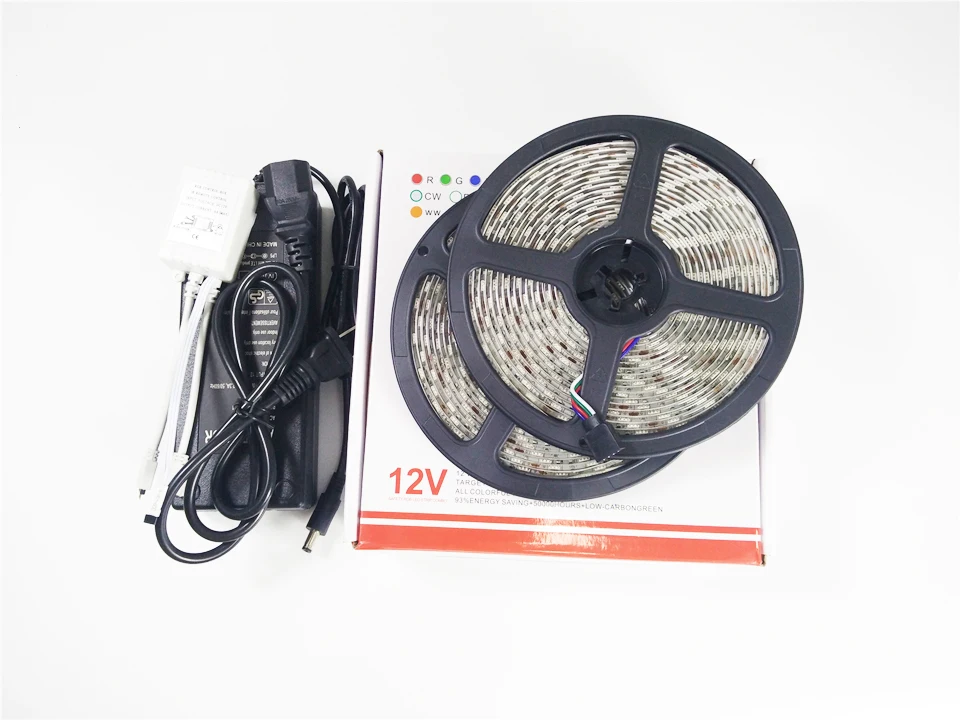 10m 12V RGB 5050 led strip with controller and AD adapter 29