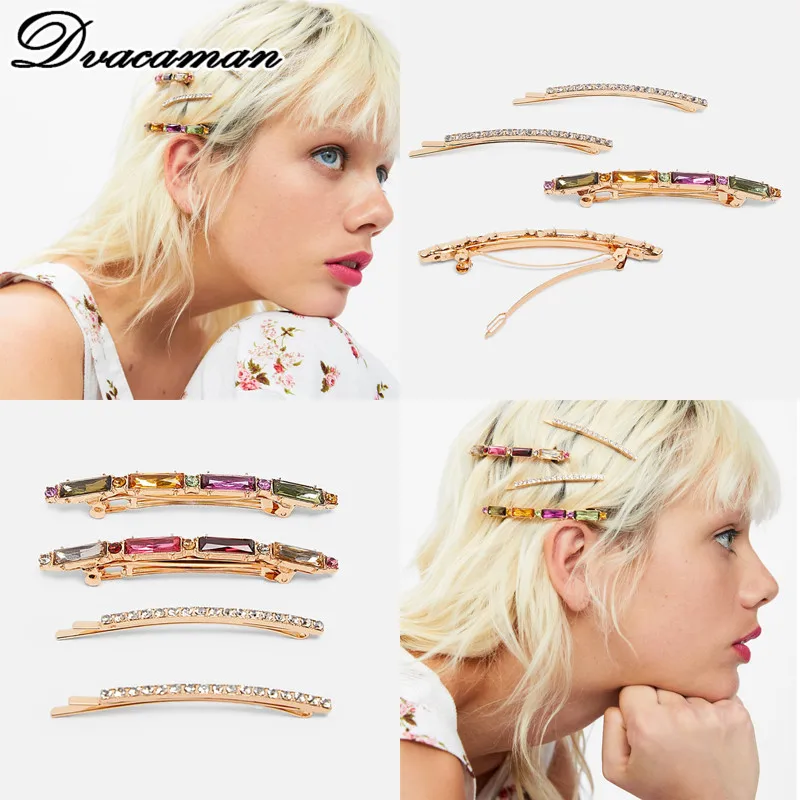

Dvacaman Trendy ZA Multi-Color Crystal Barrettes for Women Girls 2019 Fashion Simulated Pearl Hair Clips Wedding Jewelry Female