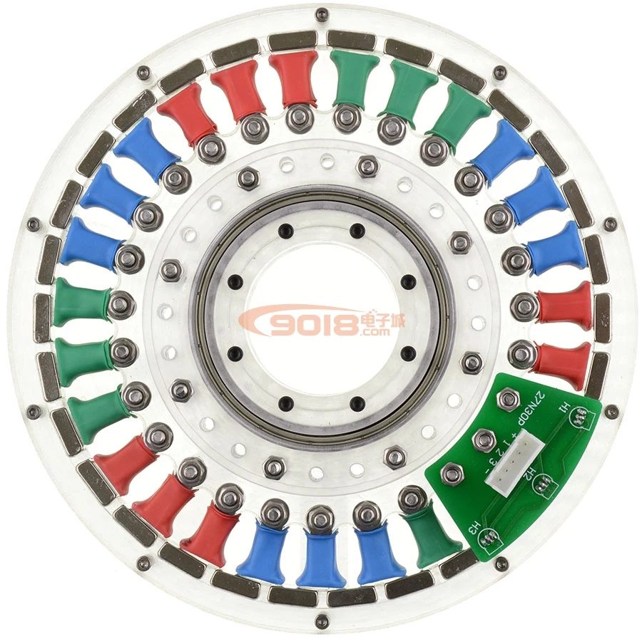 

27N30P Disc DC Brushless Motor Direct Drive Medium Hollow Shaft Permanent Magnet Three Phase Flat Motor Hall