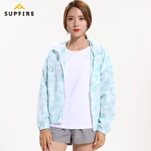 Женские спортивные куртки для бега, велоспорта, Supfire, защита от солнца, штормовка, длинный рукав, трикотаж, ночное видение, водонепроницаемый, кожа, пальто C016