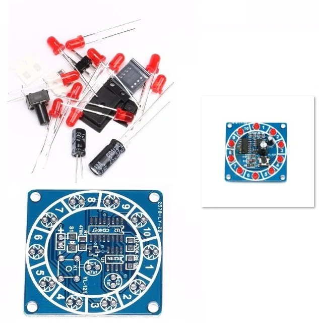 Круглый электронный счастливый поворотный набор CD4017 NE555 самостоятельный