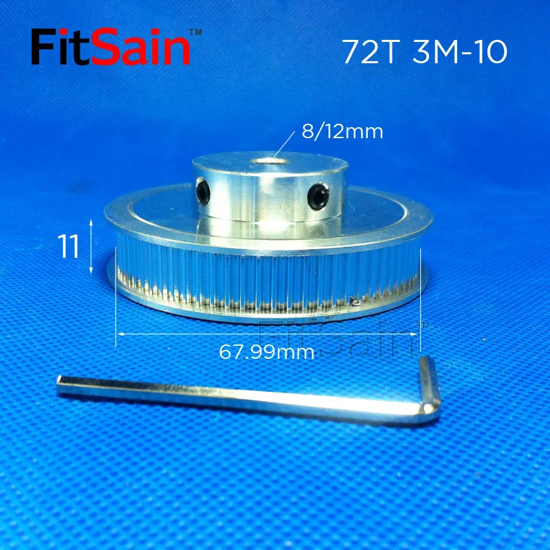 FitSain-3M шкив из алюминиевого сплава понижающий коэффициент привода синхронные колеса 12 T/15 T/18 T/20 T/28 T/40 T/60 T/72 T