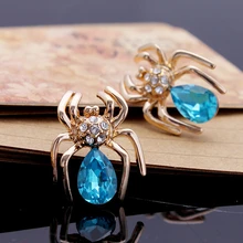 Продвижение корейских роскошных 6 цветов Искрящийся австрийский Кристал из циркония гвоздик в виде паука серьги E2491