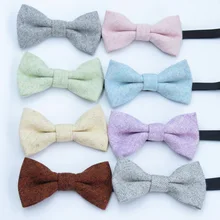 Дети шерсть галстук-бабочка чистый цвет полосатый бабочка ребенок бабочкой Детские однотонные Галстуки для вечерние аксессуары гравате Малый Cravate