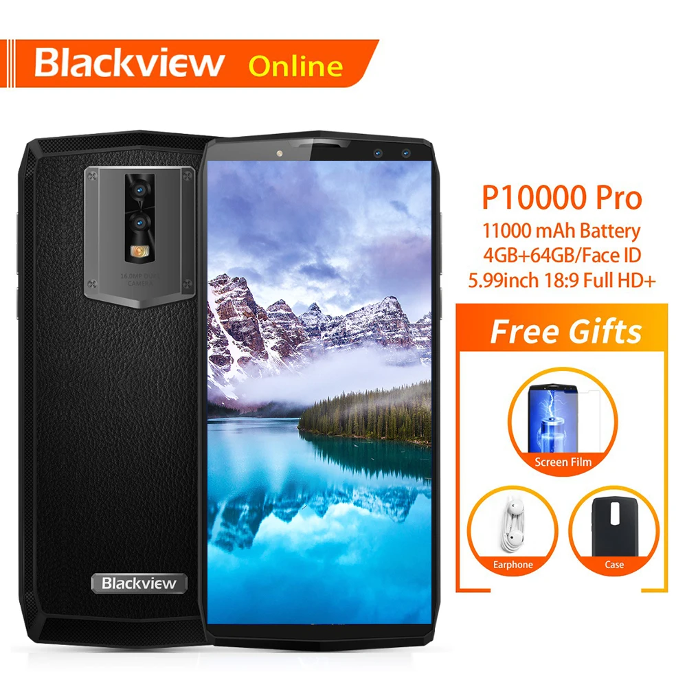 

Blackview P10000 Pro 5.99" Mobile Phone 50 Days Standby 4GB+64GB Octa-Core 11000mAh BAK Battery Quick Charge Face ID Smartphone