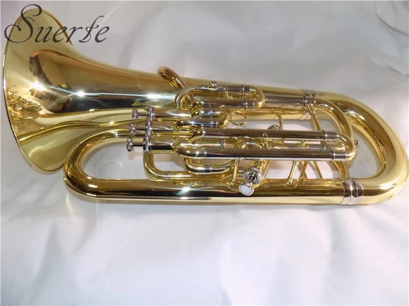 Bb Euphonium с чехлом из АБС 3 + 1 четыре поршня латунный лак музыкальные
