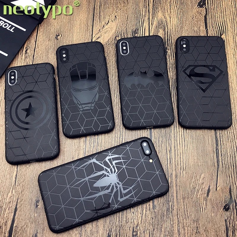 

Marvel Avengers Captain America Shield Superhero Case for iPhone 6s 7 8 Plus X 10 XS Max XR Silicone Rubber Cover Ironman coque