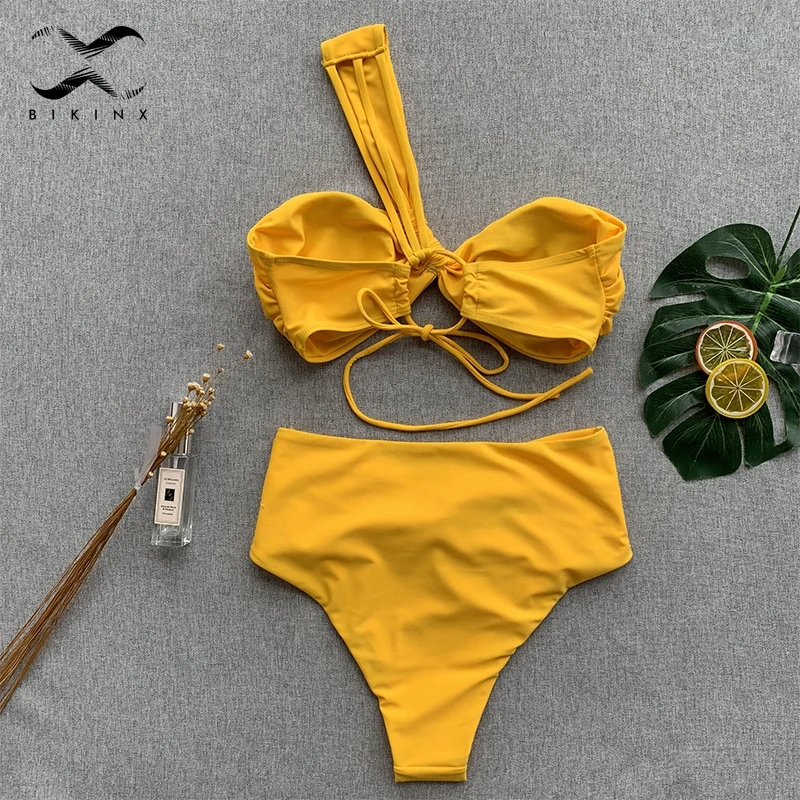 Бикини Bikinx желтое экстремальное бикини микро костюм из двух предметов купальник