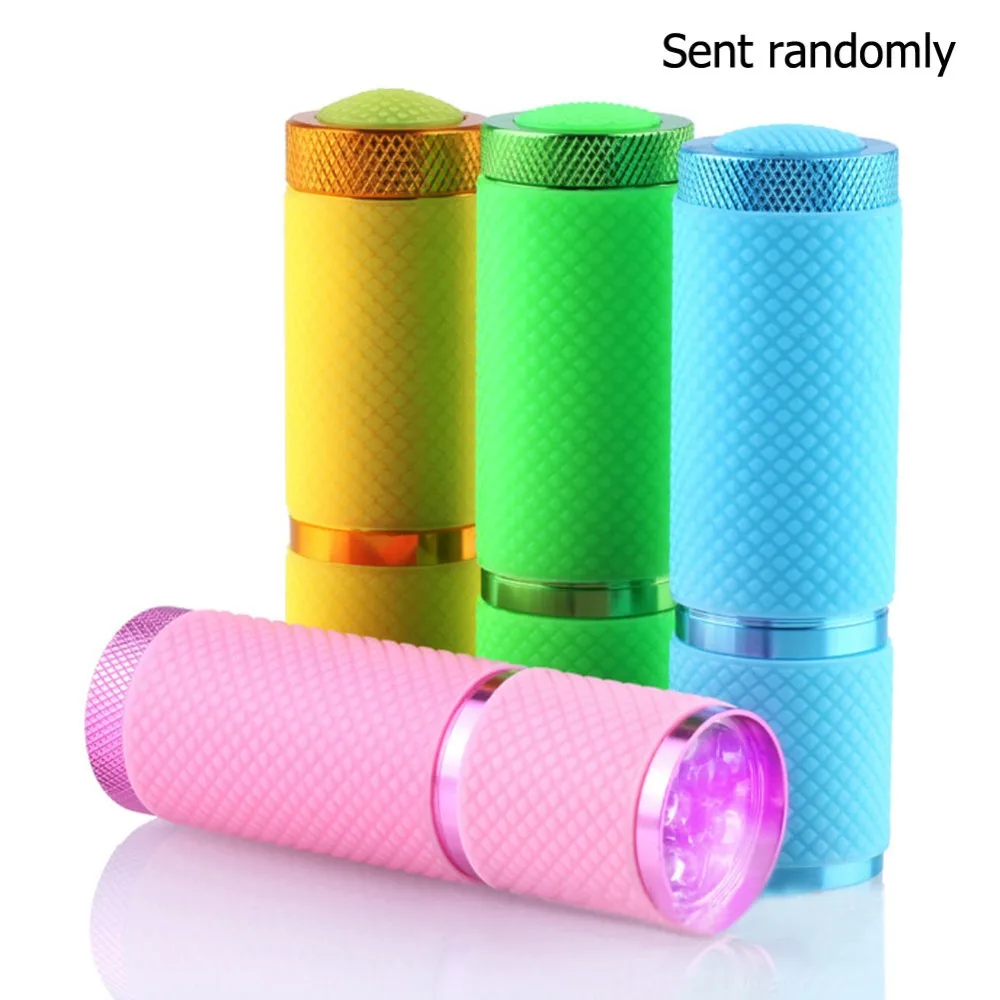 

1Pc 395nm UV 9 LED Flashlight Portable Nail Gel Curing Backlight Torch Ultra Violet Currency Detector Light lantern