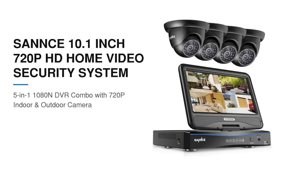 SANNCE 8CH 1080N HD 10,1 дюймов дисплей DVR 4 шт 1.0MP 720P купольные камеры для видеонаблюдения система ночного видения Система видеонаблюдения комплект