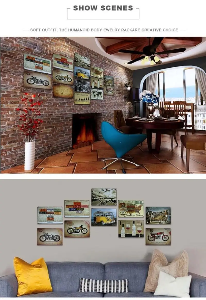 Vintage nostalgic iron painting decorative painting wrought iron wall decoration