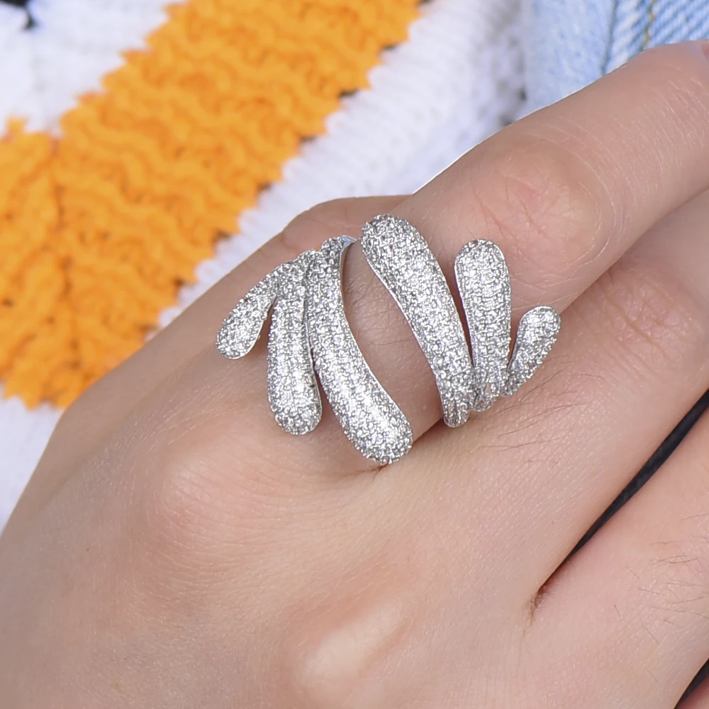 26*29 мм Роскошные Дубай обручальное кольцо для женщин полный кубический циркониевая инкрустация Jewelry обручение палец кольца parure bijoux femme