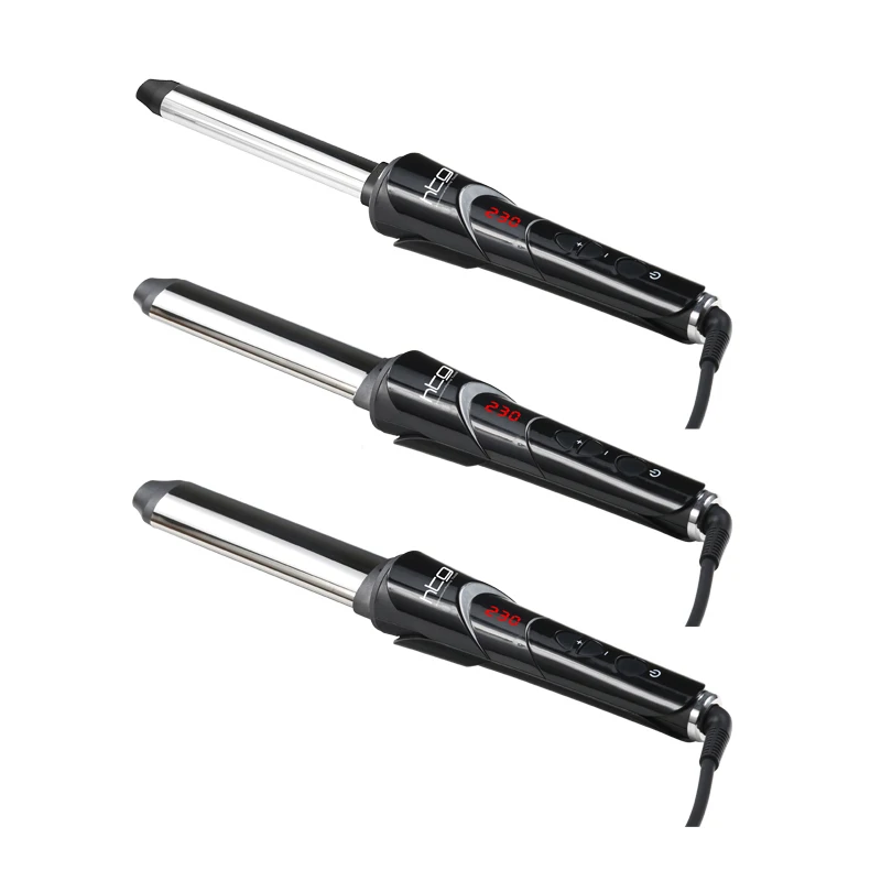 

HTG Professional Family heat Hair curler iron curling iron curl iron Reversible Big small Oval wavy styles +LCD Display HT057