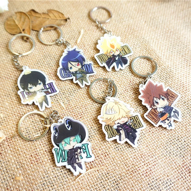 6 шт./компл. De Llaveros аниме брелок kateyo Hitman Reborn Tsunayoshi Hayato Takeshi Lambo Portachiavi Кольца