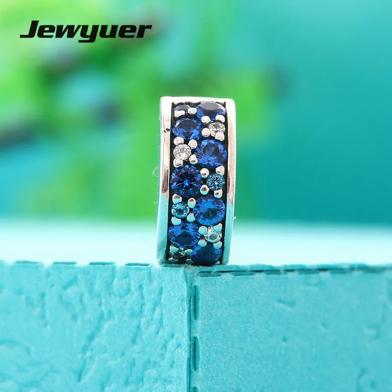 

Jewyuer new summer collection 925 Sterling Silver clip charms Elegance two colors beads fit charm bracelet bangle DIY KT077