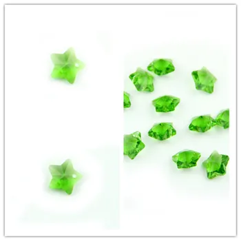 

1000pcs/Lot ,Dark Green 14mm Crystal Star Beads In One Hole Crystal Prism Chandelier Beads Wedding Garland Beads Free Shipping