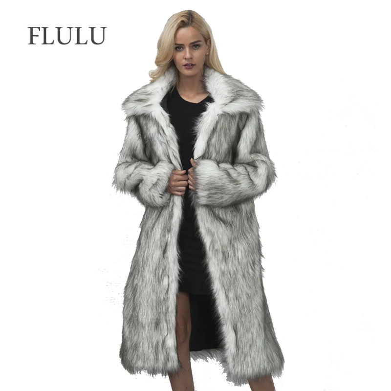 FLULU Casual Winter Coat Women 2018 Fashion Long Sleeve Jacket Coat Warm Loose Thick Lengthen Faux Fur Coat Outerwear Plus Size FLULU Casual Winter Coat Women 2018 Fashion Long Sleeve Jacket Coat Warm Loose Thick Lengthen Faux Fur Coat Outerwear Plus Size
