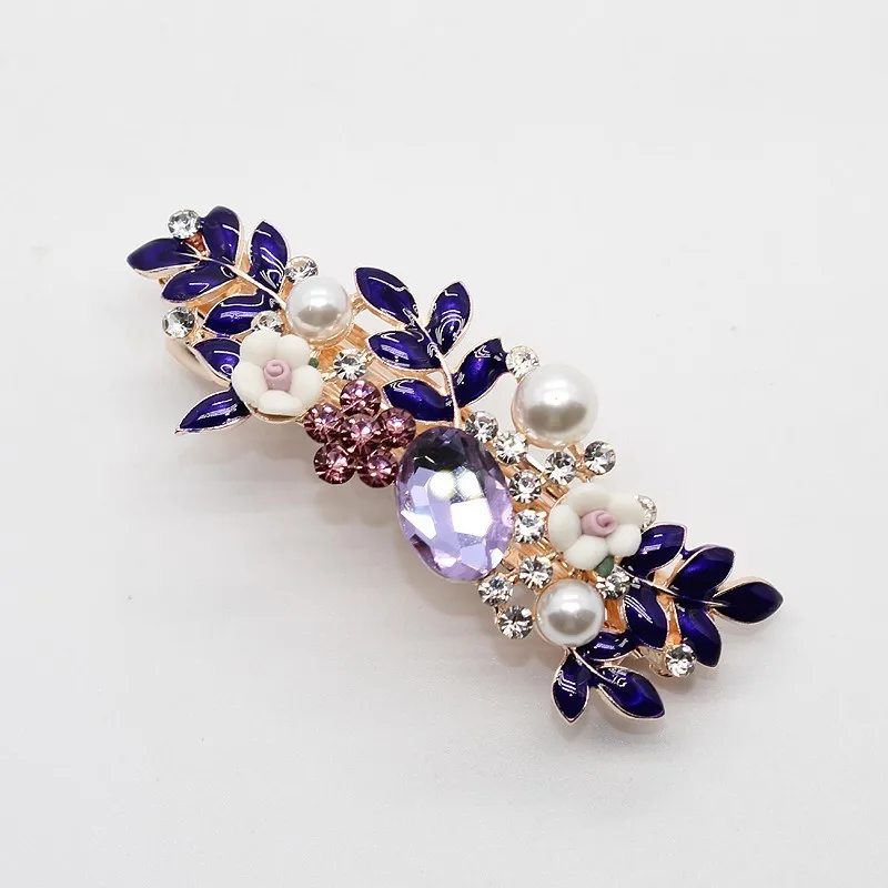 Italy Luxury Fashion womens Baroque Diamond pearl Headpieces Hairpin Bling HOT01 