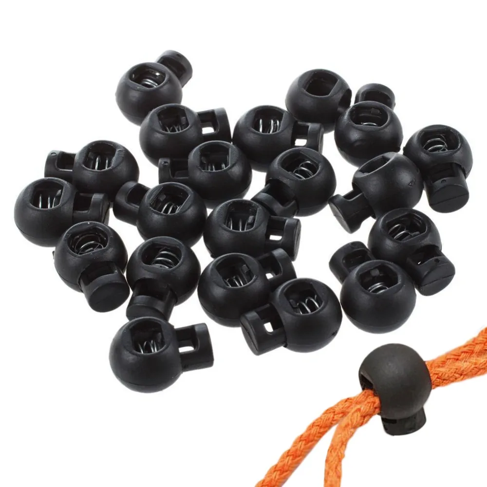 

1/5/10pcs Hole Plastic Cord Locks Black Stopper Cord End Bean Toggle Clip Apparel Shoelace Sportswear Rope Parts Accessories