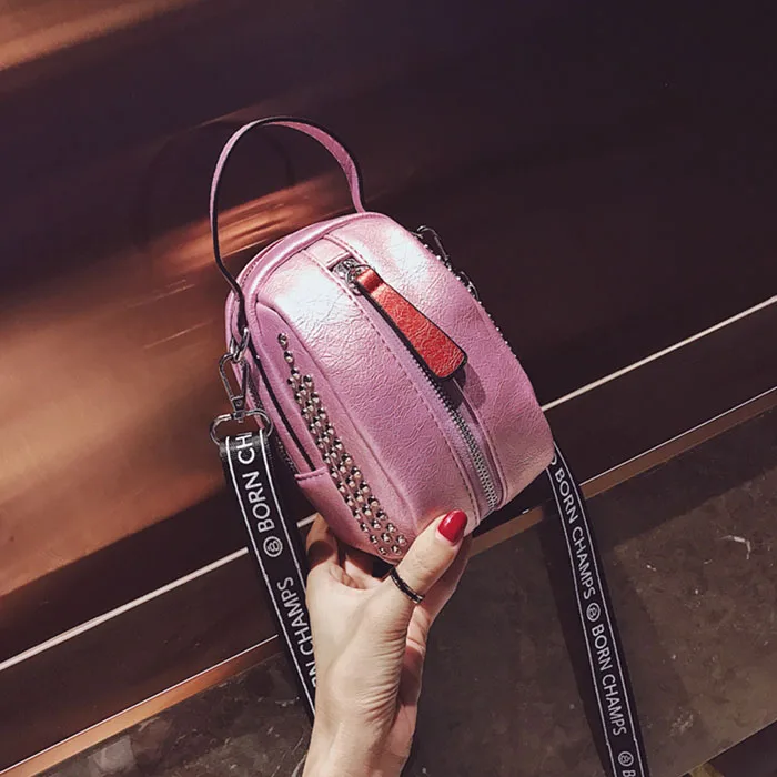 Новая мода, маленькая сумка на плечо с заклепками, Сумка с узором, женские сумки-мессенджеры для женщин, горячая Распродажа, новая сумка-клатч - Цвет: pink
