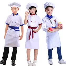 Костюм шеф-повара для косплея на Хэллоуин, Детский костюм повара (головной убор, фартук)