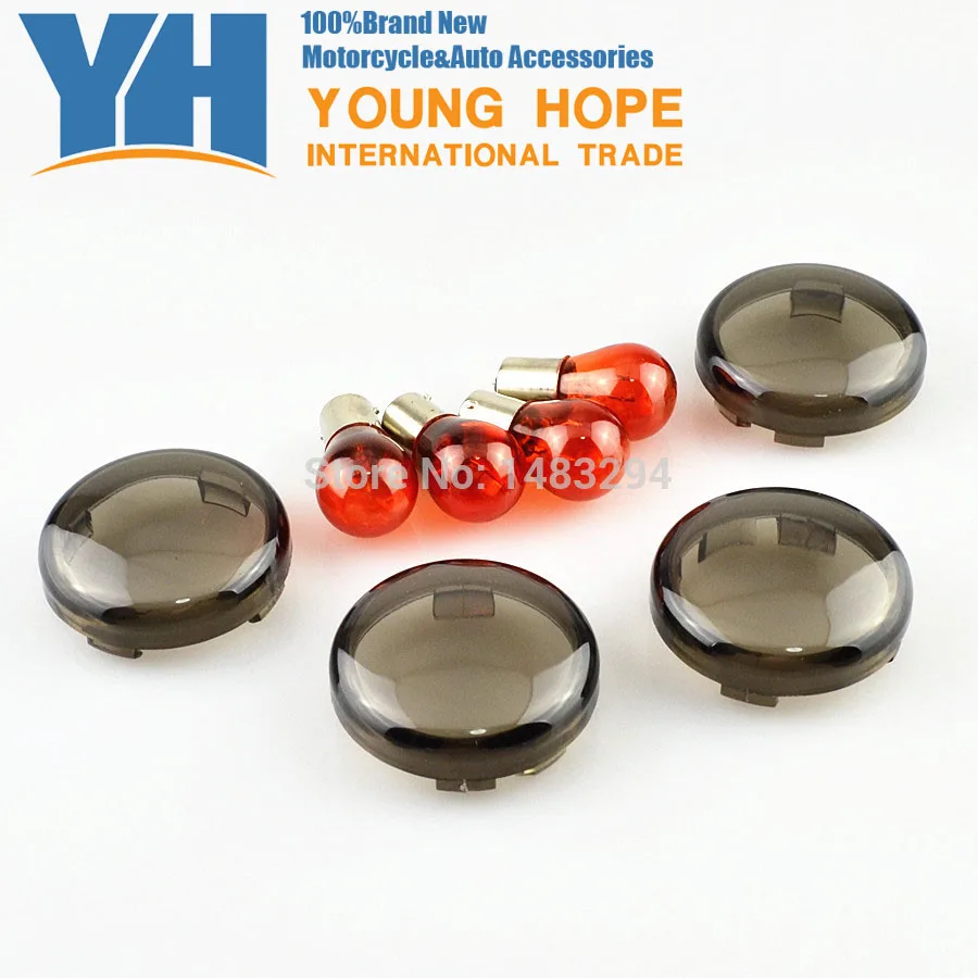 Smoked Turn Signal Lens Covers Lenses 2 3/8" Fits for Harley Davidson