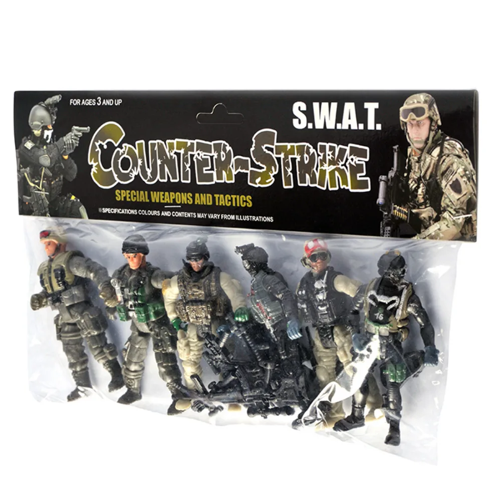 

6Pcs 1:18 4 Inch PVC Figure Soldier