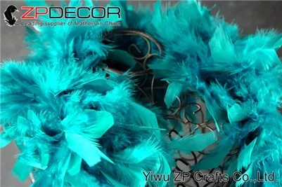 12  80 Gram Fluffy turquoise Turkey Chandelle Feather Boa for Decoration (11)