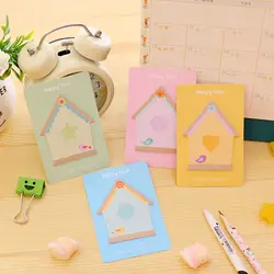 4 штуки в партии красочные птицы дом Заметок Post-It Kawaii блокноты корейский Канцелярские papelaria школьные принадлежности Эсколар