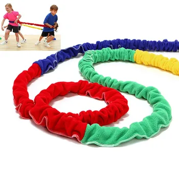 

Children's Cooperatiive Stretchy Band Running Rally Elastic Rainbow Rope Physical Training Equipment Stress Reliever Tool