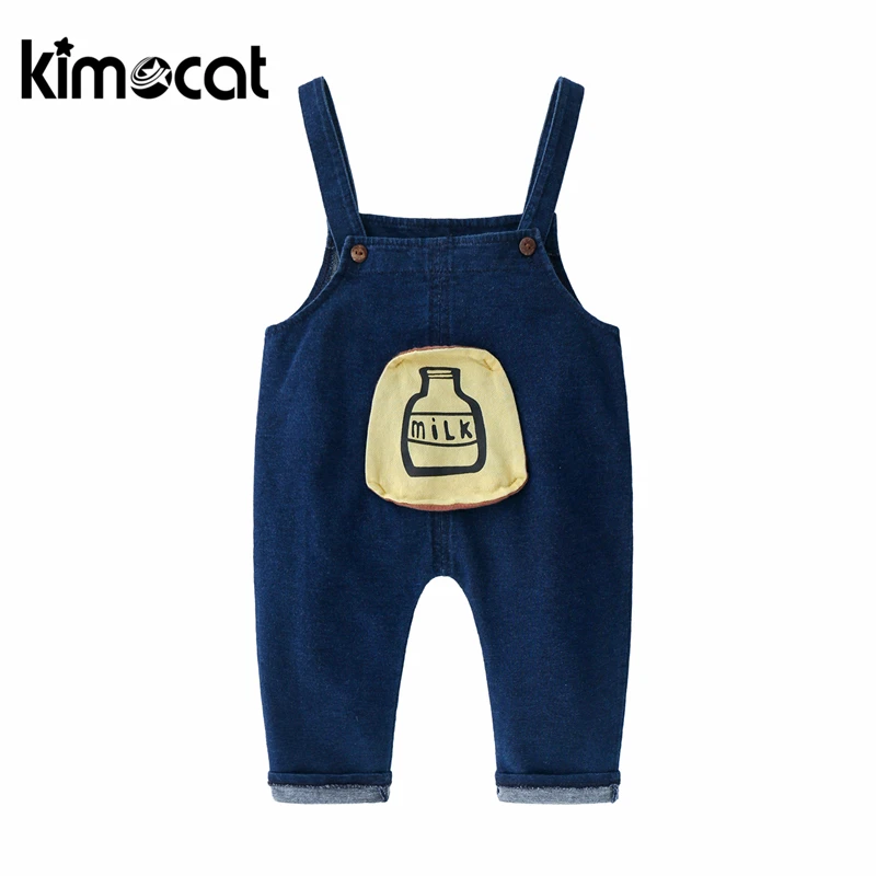 Kimocat/штаны для новорожденных мальчиков и девочек хлопковые леггинсы высокого качества для малышей брюки на подтяжках джинсовые штаны Одежда для детей детские штаны
