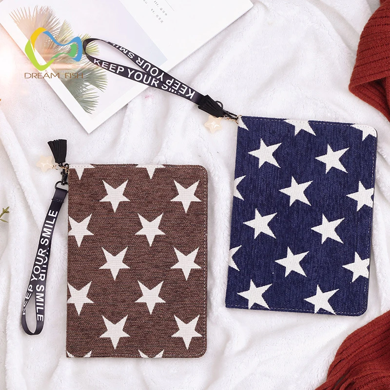 For Ipad Mini 4 Case PU Leather Star Lanyard Smart Flip Stand Crazy Horse Screen Protector Cover for Apple Gadget A1538 A1550