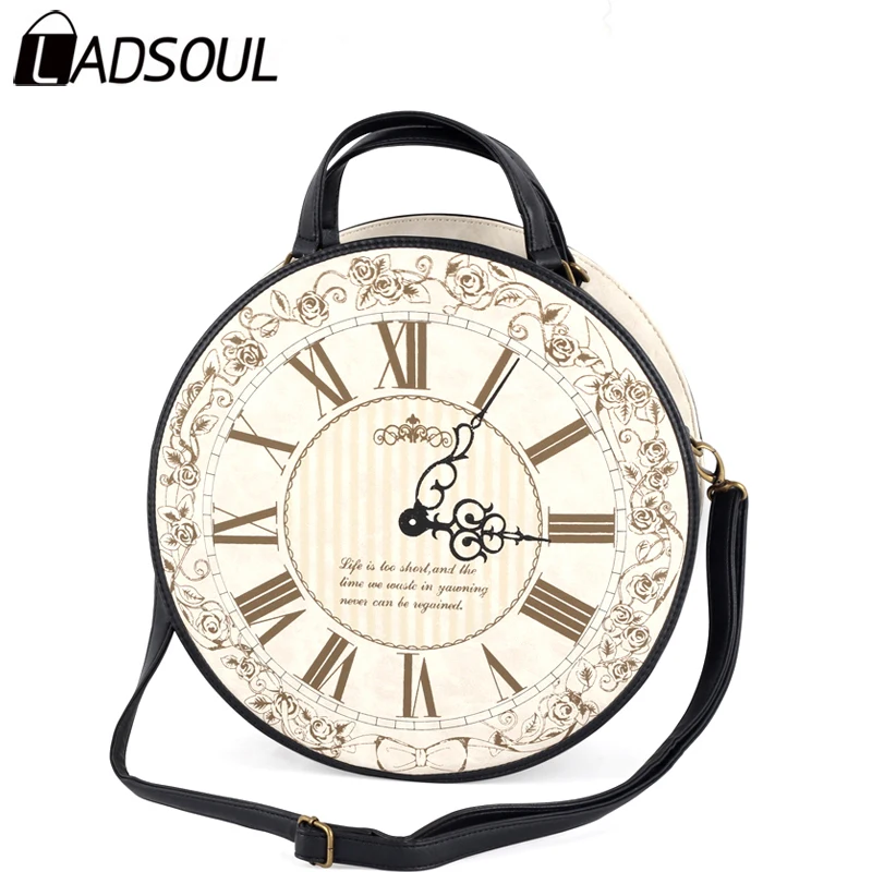 

LADSOUL backpack PU leather backpack women lolita bell letter preppy style backpacks bags for students lady small bag A5441/h