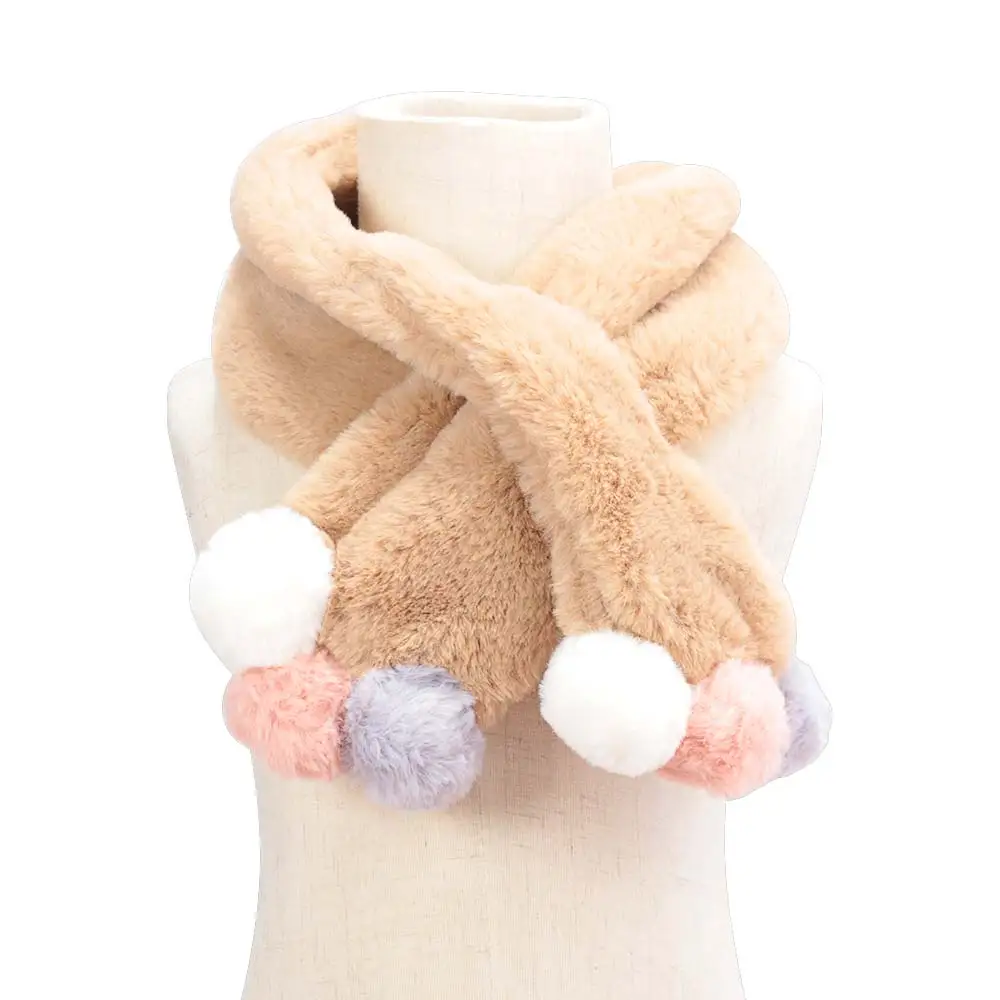 Зимний теплый шарф с воротником для маленьких мальчиков и девочек, милый Искусственный Кролик, меховой для шеи с шарфом, теплые шарфы, вязаный шарф