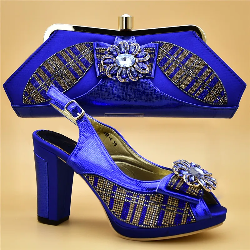 

Latest Design Italian Shoes with Matching Bag 2018 Shoes Woman High Heel Wedding Shoes Shoe and Bag Set Decorated with Appliques