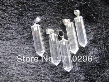 

New arrived!Natural Clear Quartz Crystal Point Pendant stone jewelry necklace Pendant 20pcs/lot