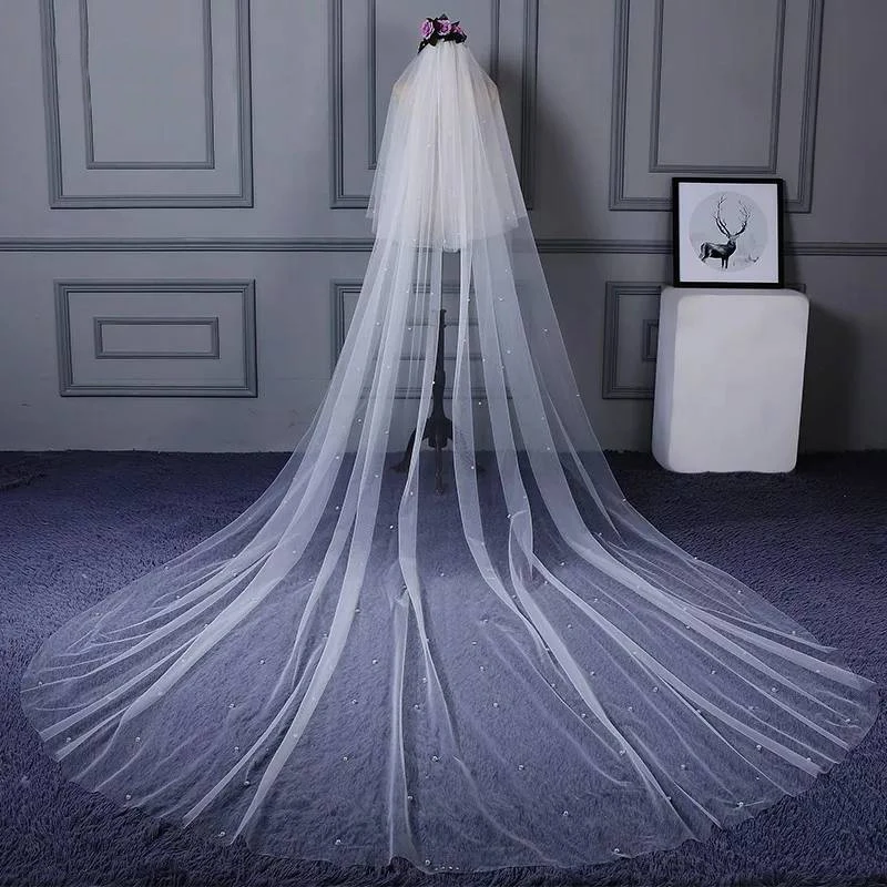 

Erosebridal 2019 New Arrival 3 meter width 2m 3m 4 m Long Available Bride Veil Fairy Beauty Wedding Cathedral Wedding Veil