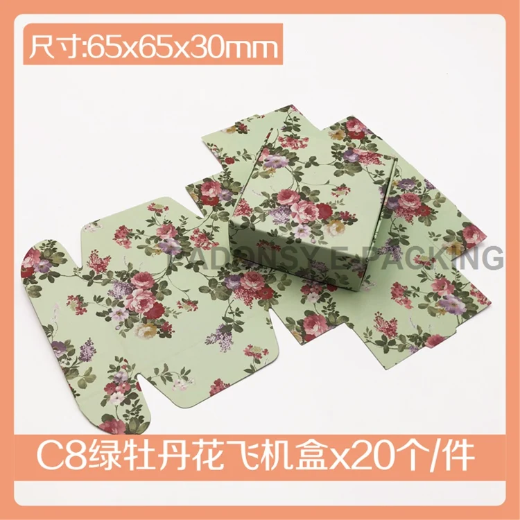 20/40 шт. цветочный Рисунок Бумага Коробки для упаковывать коробки подарка ювелирных изделий Свадебный конфетные коробки упаковки мыла Коробки подарок коробка - Цвет: 65x65x30mm C8