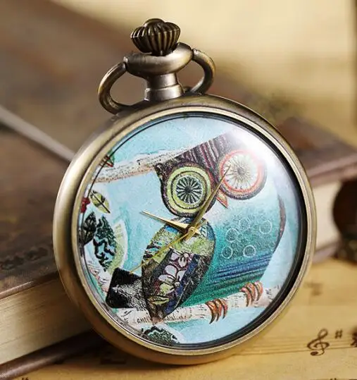 owl pocket watch 1 Ретро карманные часы с совой цепочкой ожерелье кулон для мужчин s флип Открытый чехол Fob часы платья подарки часы для мужчин женщин дамы - Цвет: owl pocket watch 1