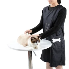 Нейлон собака кошка фартук для груминга с карманами водонепроницаемый щенок черный косметологический халат одежда Домашние животные магазин товаров для груминга аксессуары для собак
