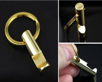

500pcs/lot Gold Copper color Keychain Bottle Opener EDC Tool Outdoor keyring Keyfob Gift Key Holder Opener for travel