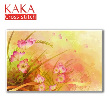 

Cross stitch kits,Embroidery needlework sets with printed pattern,11CT-canvas for Home Decor Painting,Flowers Full NCKF027