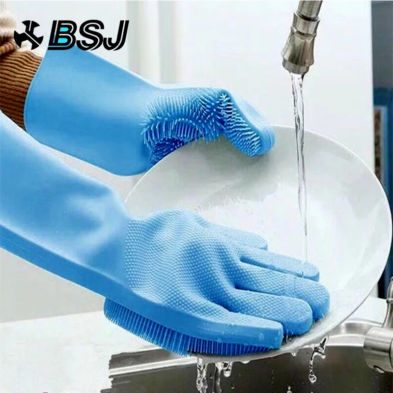 

Kitchen Silicone Cleaning Gloves Magic Silicone Dish Washing Gloves Easy Household Silicone Scrubber Rubber Cleaning Gloves